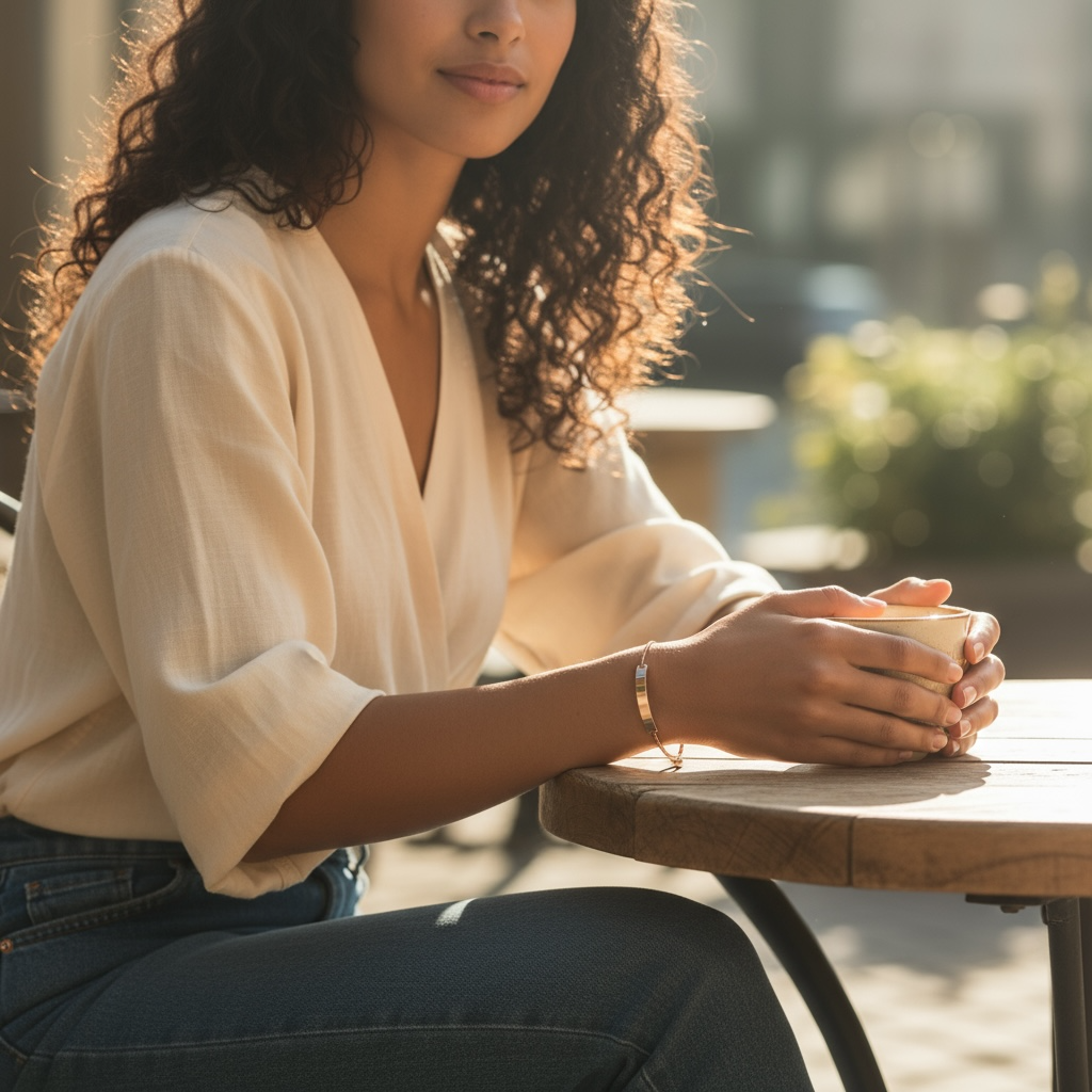 ミニマルバーブレスレット(ストーン付き)