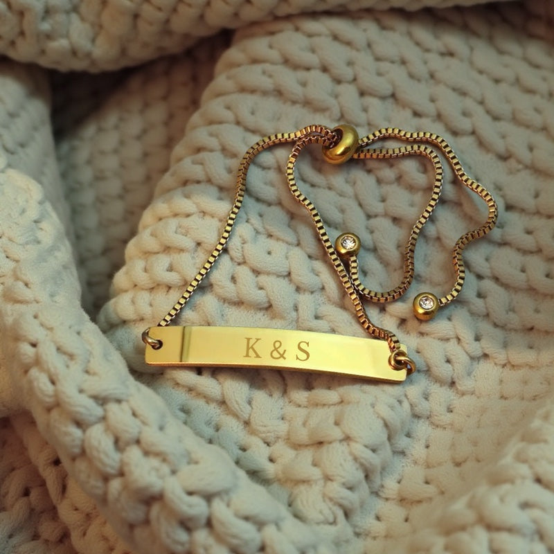 ミニマルバーブレスレット(ストーン付き)