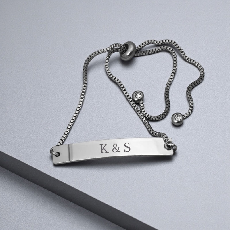 ミニマルバーブレスレット(ストーン付き)