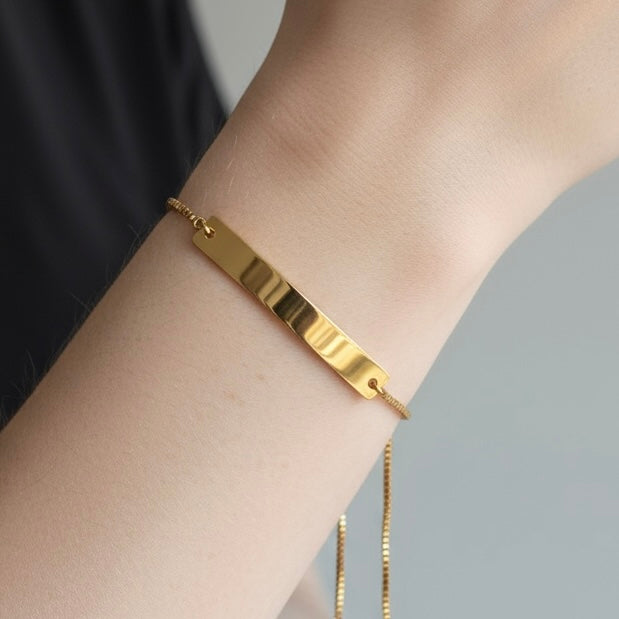 ミニマルバーブレスレット(ストーン付き)